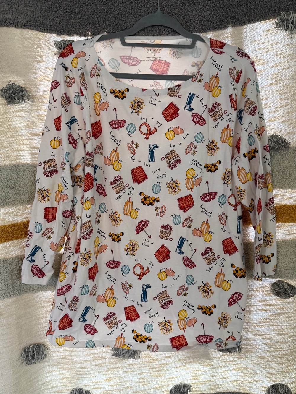 Talbots Fall Print Long-Sleeve Top - Women’s 3X